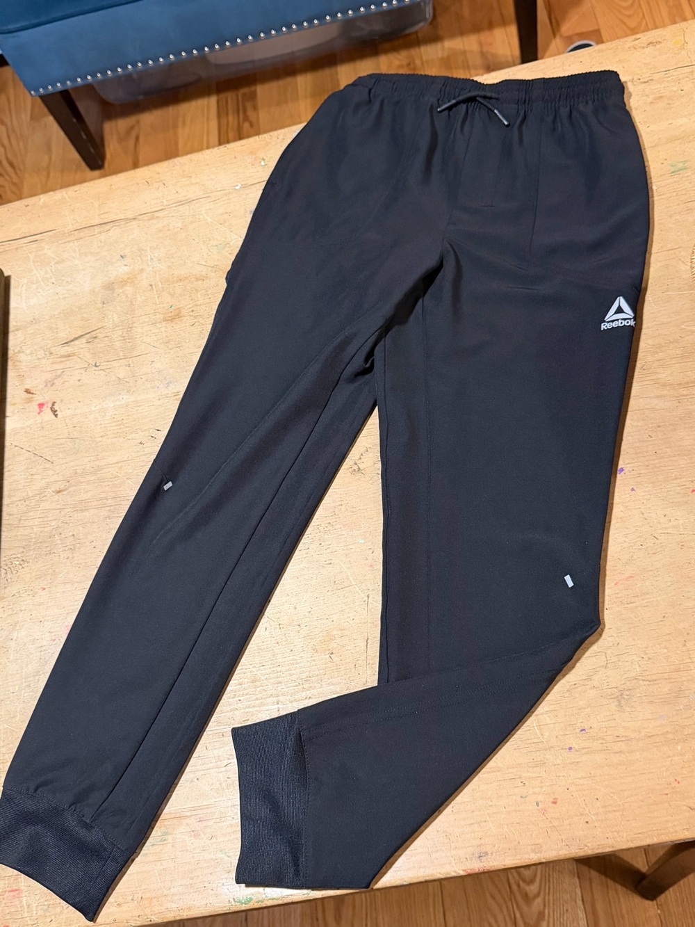 Reebok Men’s Black Jogger Sweatpants with Drawstring